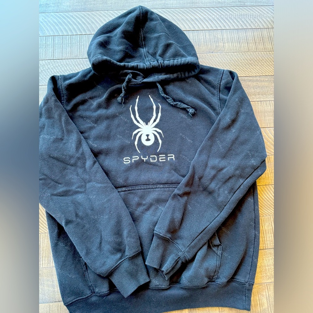 Spyder Black & White Logo Hoodie Sweatshirt Youth Size 18-20